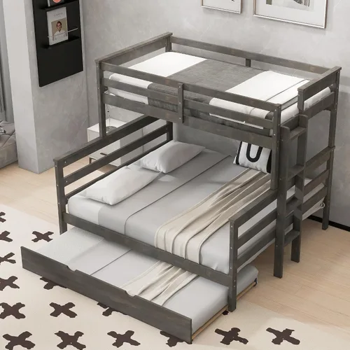 Miniatura 9 de Merax Litera Montessori de madera con escalera individual sobre individual, litera baja para niños, niñas, ahorro de espacio, no necesita somier