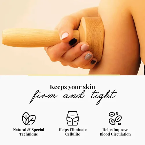 Miniatura 6 de tuuli Accesorios Maderotherapy Set de madera masajeador Rodillo trasero Celulitis Dispositivo de drenaje linfático Copa sueca