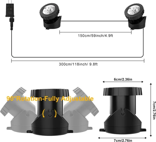 Miniatura 6 de RGB - Luces de estanque sumergibles bajo el agua, luces de fuente sumergibles LED súper brillantes, focos de paisaje de colores, control