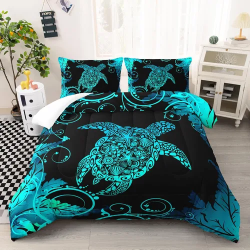 Miniatura 10 de AILONEN Juego de edredón con cabeza de lobo impresa tamaño individual, juego de ropa de cama de lobo para la noche para niños y hombres, juego