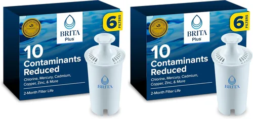 Miniatura 14 de Filtro de agua Brita Plus, sin BPA, filtro de repuesto de alta densidad para jarras y dispensadores, reduce 2 veces los contaminantes*, dura dos