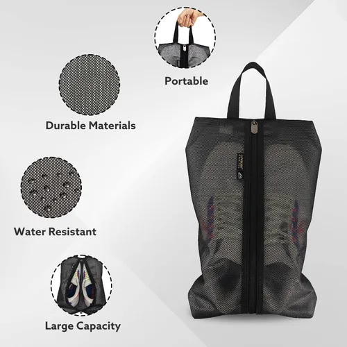 Miniatura 3 de Luvsusu Bolsas de zapatos esenciales de viaje, resistentes al agua, para hombres y mujeres, organizador portátil de almacenamiento de zapatos