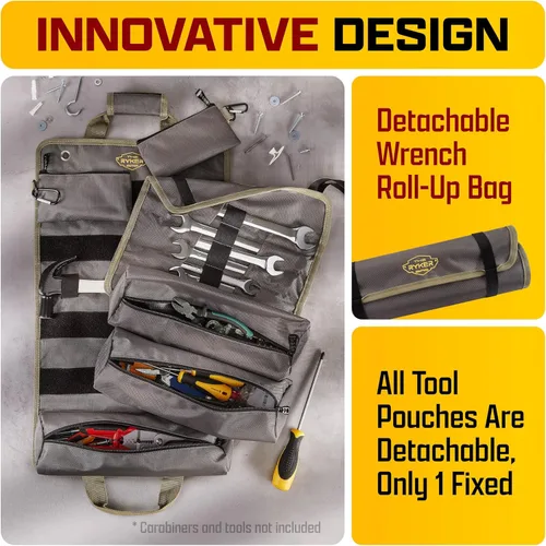 Miniatura 2 de The Ryker Bag PRO - Bolsa oficial organizadora de herramientas con 4 bolsas desmontables y organizador de llaves, para mecánico, motocicletas Bolsa