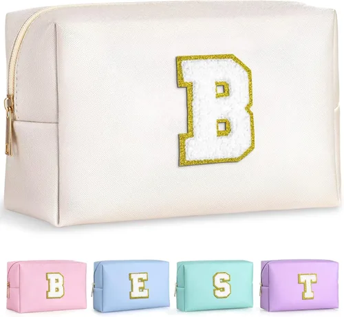 Miniatura 11 de TOPEAST - Bolso de maquillaje para mujer, G Blanco nacarado-rosa