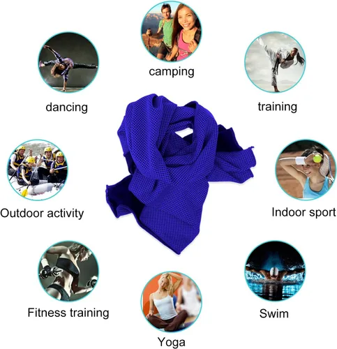 Miniatura 6 de Toalla de enfriamiento (paquete de 20, 40 x 12 pulgadas) con bolsas para deportes, entrenamiento, fitness, gimnasio, yoga, golf, pilates, viajes