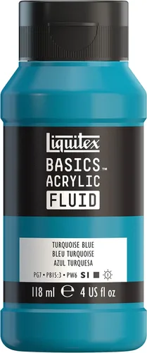 Miniatura 59 de Liquitex BASICS Pintura acrílica fluida, botella de 118ml (4 onzas), tono amarillo cadmio medio Tono medio amarillo cadmio