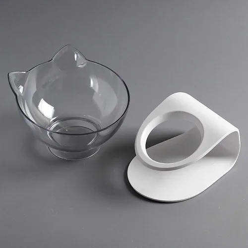 Miniatura 6 de Luck Dawn Cuenco elevado para gatos con soporte elevado, diseño inclinado de 15 grados, soporte protector de cuello elevado para alimentos