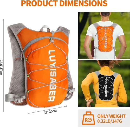 Miniatura 3 de Desoto Mochila de hidratación, chaleco ligero para correr y ciclismo para senderismo, escalada y campamento