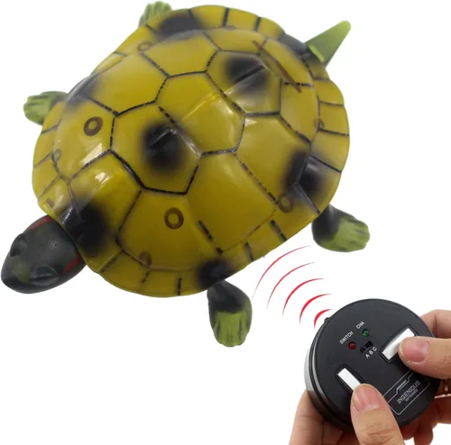 Tipmant RC Turtle IR Control remoto tortuga Crawl falso animal eléctrico juguete vehículo para niños regalos de cumpleaños (marrón)