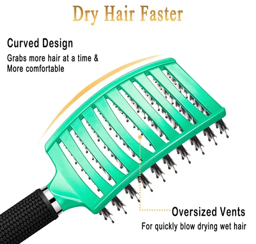 Miniatura 5 de KTKUDY Cepillo Desenredante Elimina Nudos Sin Dolor - Cepillo de Cabello con Cerdas de Jabalí Hace el Cabello Brillante y Más Saludable Cepillo