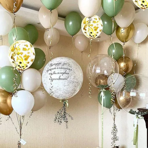 Miniatura 4 de Kit de guirnalda de arco de 139 globos de látex (verde oliva)