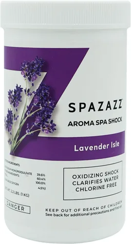 Spazazz Aroma perfumado sin cloro Spa Shock para jacuzzis Tratamiento oxidante sin cloro. Clarificador de agua con monopersulfato de potasio, grado
