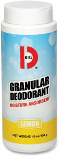 Big D 150 desodorante granular absorbente de humedad, fragancia de limón, 16 onzas (paquete de 12) – Absorbe derrames accidentales para una fácil