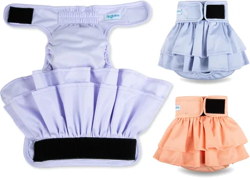 Miniatura 7 de Leekalos Pañales reutilizables para perras, fáciles de poner sin fugas, pañales para perros para el ciclo de calor, pañales para cachorros, pañales