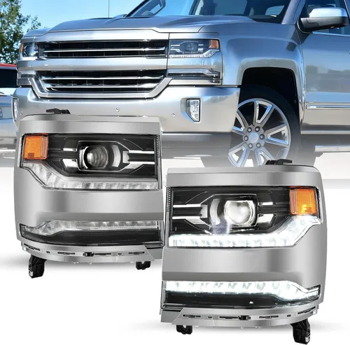 Miniatura 17 de SOCKIR Conjunto de faros delanteros HID/Xenon para Chevy Silverado 1500/2019 Chevy Silverado 1500/2019 Chevy Silverado 1500 LD 2016 2017 2018