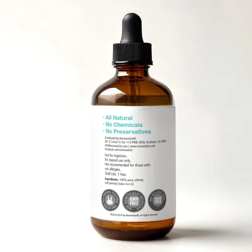 Miniatura 3 de Aceite de nuez Kukui hidratante antiencrespamiento para cabello y piel 100 puro prensado en frío Tratamiento de reparación del cabello