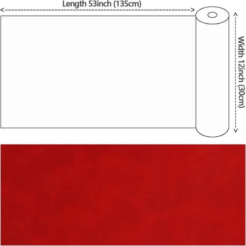 Miniatura 3 de Rollo de piel sintética color rojo liso de 12 x 53 pulgadas, material para hacer manualidades, hacer manualidades, aretes de cuero, lazos, costura