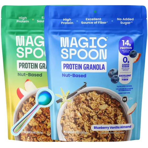 Miniatura 15 de Magic Spoon Granola proteica - Granola alta en proteínas, apta para dieta cetogénica, baja en azúcar, sin granos, desayuno saludable o aperitivo