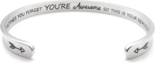 Miniatura 88 de Dczosily Pulseras inspiradoras para mujer, de acero inoxidable, pulseras motivacionales, regalos personalizados para mejores amigas