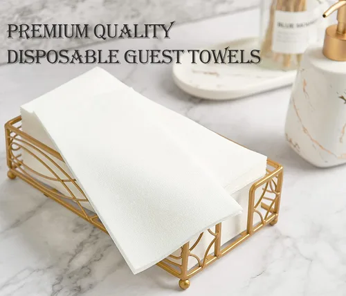 Miniatura 3 de FOCUSLINE 100 servilletas de baño desechables, toallas de papel suave y absorbente, toallas de mano de papel para baño, cocina, cena o evento
