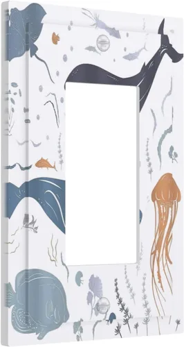 Miniatura 86 de Cubierta de placa de pared con palmera verde de planta tropical, cubierta de interruptor de luz de 1 cuadrilla, hojas de plátano, flores rosas