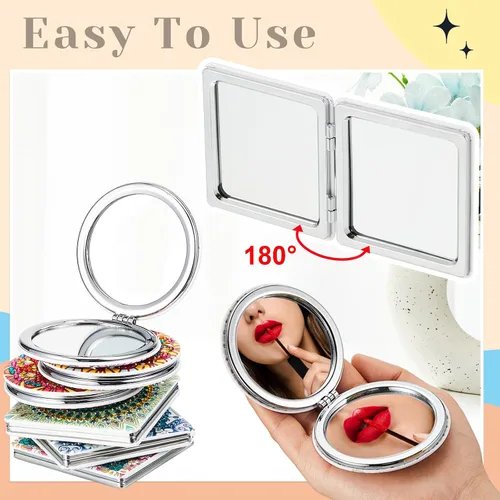 Miniatura 6 de Hsei 6 piezas de espejo de pintura de diamante portátil DIY cristal kit de pintura de diamante para el hogar, oficina, pared, decoración de Navidad