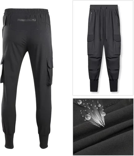 Miniatura 2 de Surenow Pantalones deportivos para correr para hombre, ligeros, delgados, de secado rápido, cónicos, de senderismo, pantalones deportivos