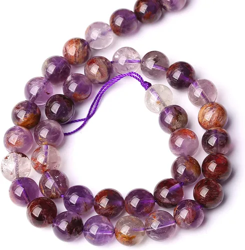 Miniatura 56 de 60 Cuentas de 15⁄64 Pulgadas (6 mm) de Piedra Natural de Citrino Limpio de Grado 3A en Bruto para Hacer Joyería, Pulseras DIY