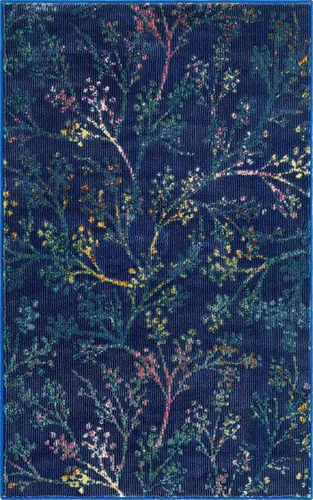 Miniatura 3 de Unique Loom Blossom Collection - Alfombra de área Yoshino (2' x 3' 1", rectangular, azul/verde)