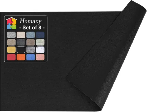 Miniatura 49 de Homaxy - Juego de 6 manteles individuales de piel sintética resistentes al calor para mesa de comedor, impermeables, lavables, limpiables, manteles