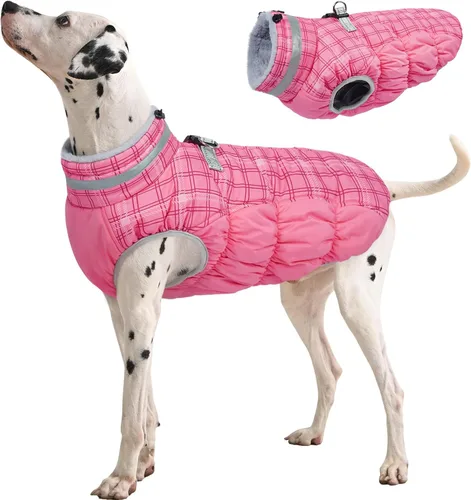 Miniatura 42 de FUAMEY - Chaqueta de invierno para perro, chaleco acolchado con arnés, ropa cálida para mascotas, abrigo con cremallera, impermeable, para perros
