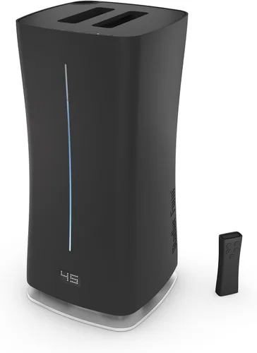 Stadler Form Humidificador Eva con WiFi, sensor de humedad externo, modo automático, para habitaciones de hasta 860 pies cuadrados, nebulizador Negro