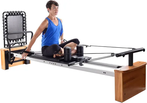 Miniatura 7 de Stamina AeroPilates Pro Reformer - Máquina de entrenamiento de pilates acolchada para todo el cuerpo con rebote cardiovascular para entrenamientos