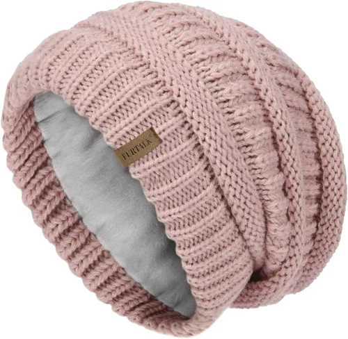 Miniatura 49 de FURTALK Gorros de invierno para mujer, con forro polar, gorro de punto holgado y cálido, gorro de esquí