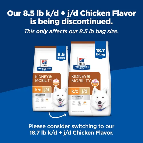 Miniatura 2 de Hill's Prescription Diet k/d Kidney Care + j/d Joint Care - Alimento seco para perros con sabor a pollo, dieta veterinaria, bolsa de 8.5 libras