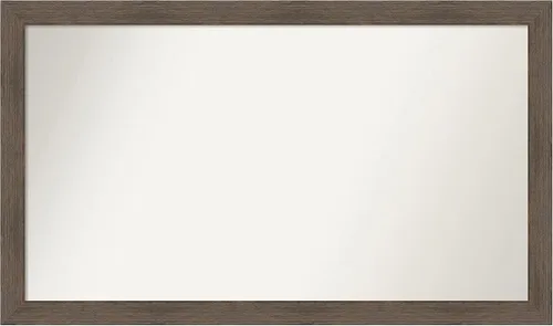 Miniatura 343 de Amanti Art Espejo de pared personalizado no biselado (24 x 27 pulgadas), marco estrecho de nogal chipre - varios tamaños personalizados - Espejo