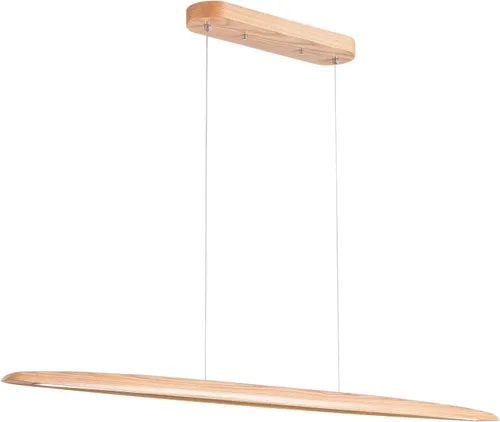 YISDESIGN Lámpara Colgante Lineal LED de Madera de 59" 40W, Lámpara LED para Comedor Regulable, Lámpara Colgante para Comedor, Cocina, Isla, Mesa de