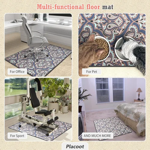 Miniatura 2 de Tapete para Silla de Oficina de Servicio Pesado para Alfombra y Piso de Madera Dura, Tapete Bohemio para Silla de Escritorio, Alfombra 36'' x 48