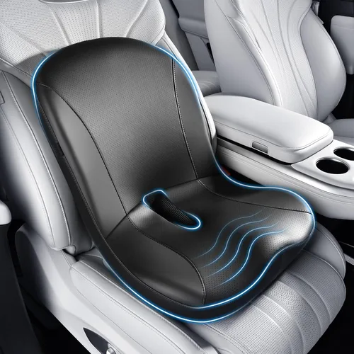 Miniatura 20 de Coverado Almohada de apoyo lumbar para automóvil, almohada ergonómica de espuma viscoelástica para silla de oficina, nuevo cojín de respaldo