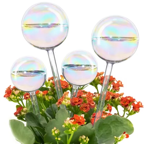 Miniatura 12 de Tomorotec [2 piezas] Sistema de riego automático de vidrio transparente iridiscente de color degradado de arco iris, bombillas automáticas