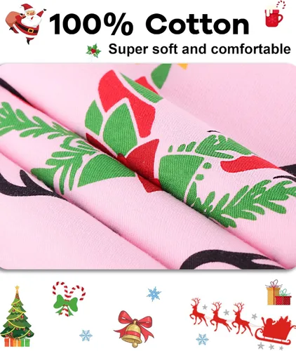 Miniatura 5 de DAUGHTER QUEEN Pijamas para niñas de 4 piezas, 100% algodón, talla 18 meses-12 años