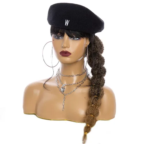 Miniatura 8 de Extensión de cola de caballo afro rizada con burbuja para mujeres negras de 18 pulgadas de largo, cola de caballo con cordón natural negro, clip