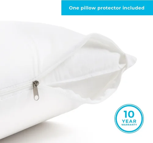 Miniatura 3 de Linenspa - Protector de almohada impermeable y suave de alta calidad, sin vinilo, estándar, color blanco