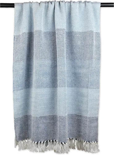 Miniatura 6 de DII Manta Tejida con Puntada de Diamante, Moderna Orgánica, 50 x 60 pulgadas, Aqua