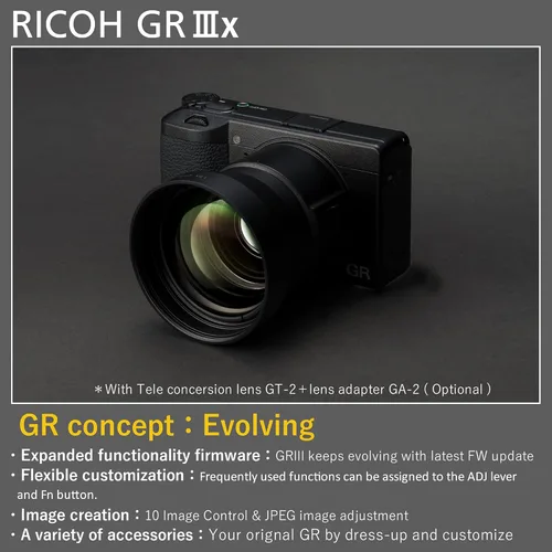 Miniatura 7 de Ricoh GR IIIx, Negro, Cámara digital compacta con sensor CMOS de tamaño APS-C de 24MP, lente GR de 40mmF2.8 (en formato de 35mm)