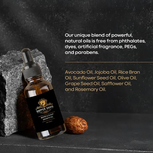 Miniatura 2 de Aceite para barba para hombres y cuidado del cuero cabelludo, mezcla de aceite de aguacate, jojoba y romero, acondicionador de barba para suavizar