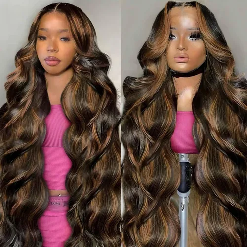 Miniatura 19 de QZOQZO Pelucas de encaje frontal 13x6 de cabello humano, prearrancadas, densidad del 180%, onda corporal, HD, frontal de encaje, sin pegamento