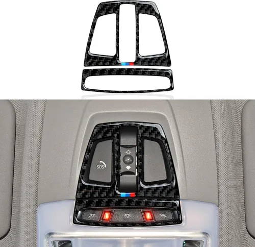Miniatura 12 de Calcomanía de fibra de carbono para automóvil, compatible con BMW X5 X6 F15 F16 Accesorios interiores (negro)