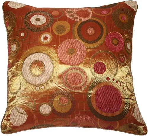 Miniatura 2 de Violet Linen Chenille Candy 17" X 17" Decorativo C. Cover - Beige/Melocotón