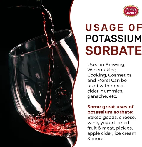 Miniatura 4 de Sorbato de potasio de 2 onzas, grado alimenticio, gran estabilizador de vino, conservante para gomitas, aguamiel, sidra, por Spicy World